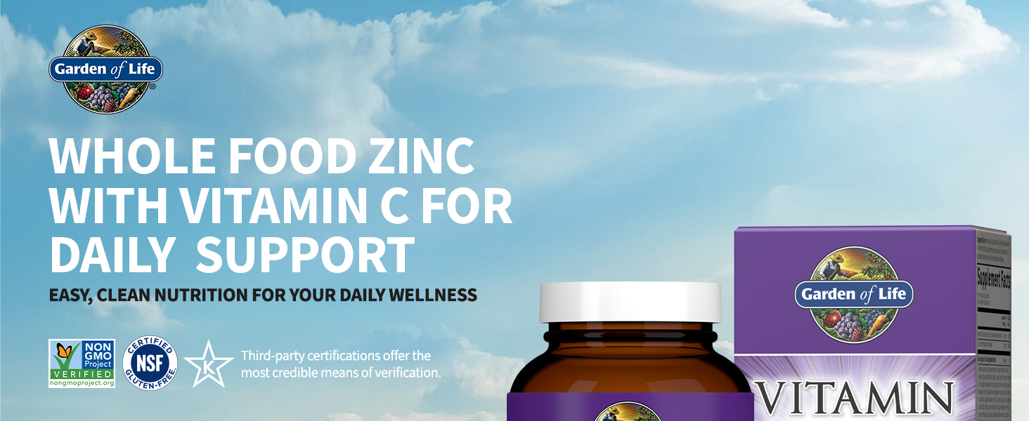 Garden of Life Vitamin Code Raw Zinc Supplement 30mg, 60 Vegan Capsules