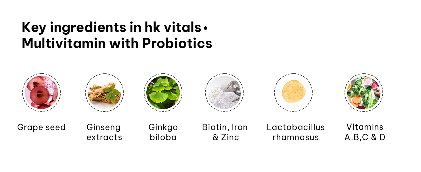 hk vitals Multivitamin with Probiotics, 60 Tablets