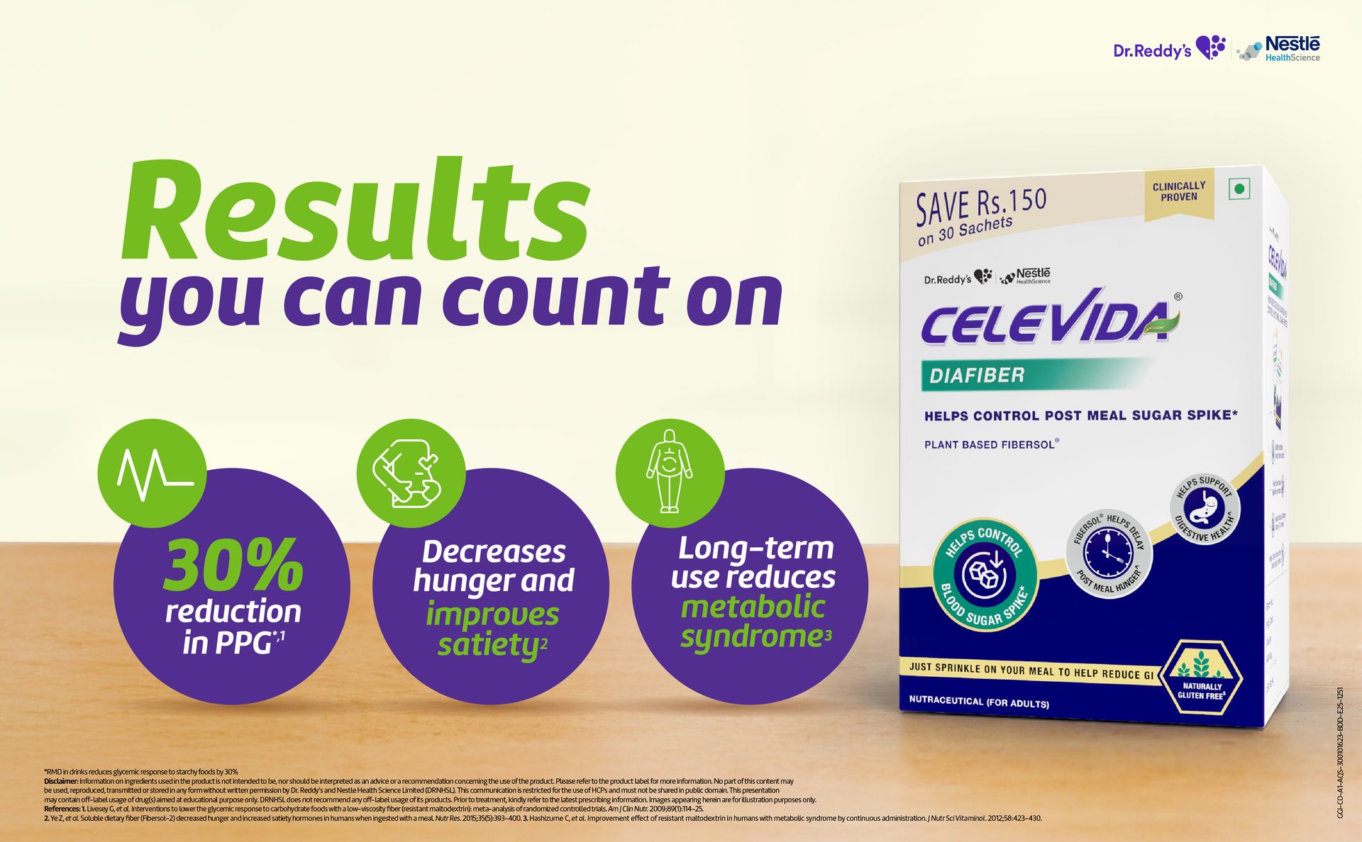 Celevida Diafiber - Diabetes Care Product| 100% Plant-Based Fibersol® Helps Control Post Meal Sugar Spike - 360g (Pack of 30 Sachets)