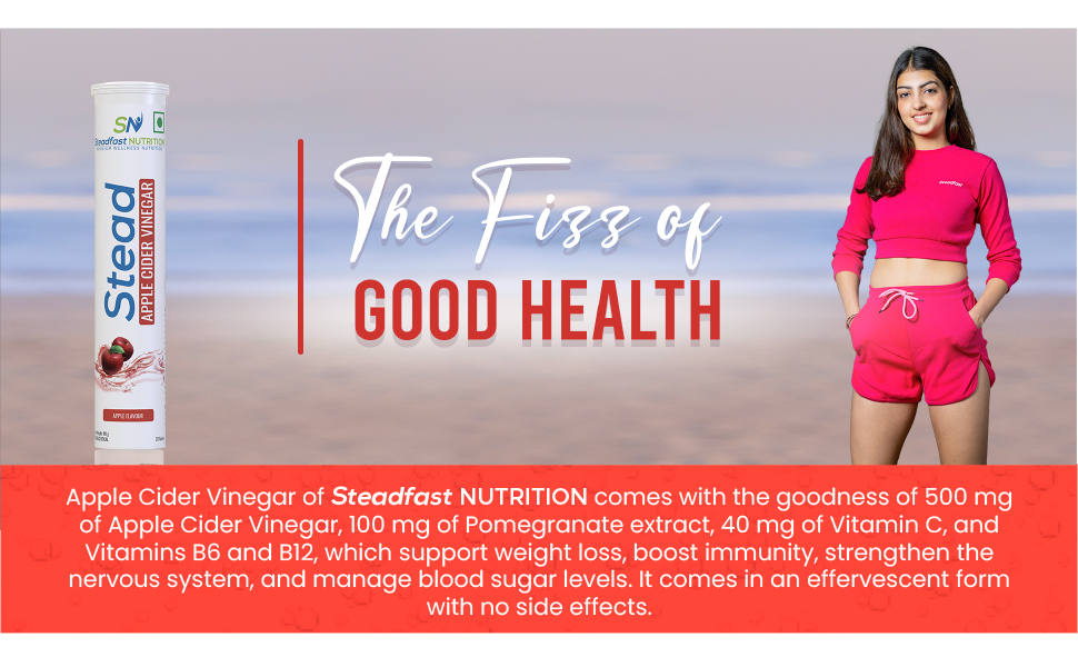 Steadfast Nutrition Apple Cider Vinegar Tablets for Weight Loss boost Immunity Strengthen (Apple, 80 Tablets, 320g)