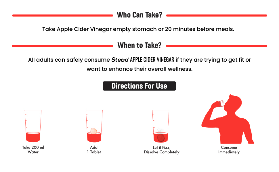 Steadfast Nutrition Apple Cider Vinegar Tablets for Weight Loss boost Immunity Strengthen (Apple, 80 Tablets, 320g)