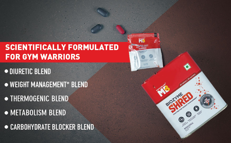 MuscleBlaze Biozyme Shred, 90 Tablets