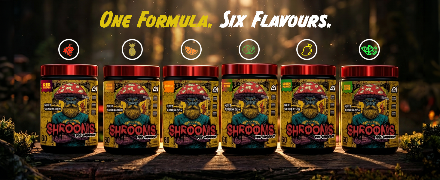 Absolute Nutrition SHROOMS Pre Workout Powder (60 Servings, 500g) | With Beta Alanine, L-Citrulline DL-Malate 2:1, Cocoa Bean Extract & Bitter Orange| (Pineapple)