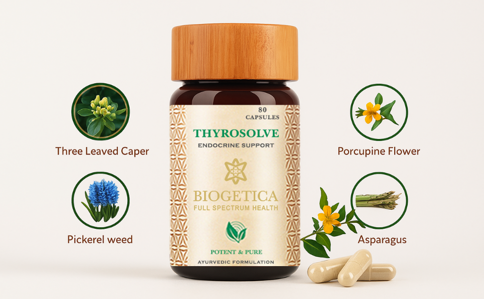 Thyrosolve Endocrine Support Supplement, Ayurvedic Formulation, 80 Capsules