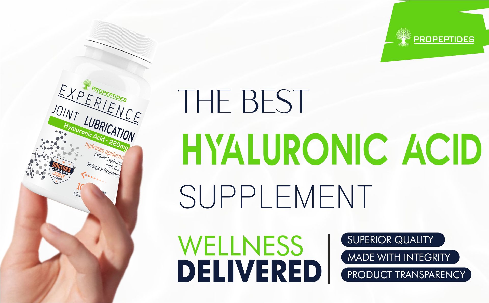 Hyaluronic Acid Double Strength Supplement (220mg) Supports Joints Hydration & Lubrication | Bone,Knee,Hip Joint Mobility, And Healthy Skin Supplement-60 Veg Tablets