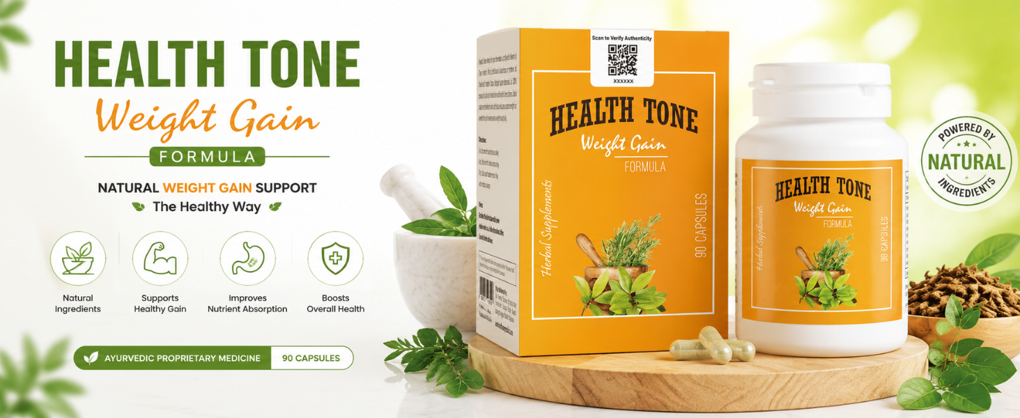 Health Tone Herbal Nutrition Capsules | Enriched with Ashwagandha, Licorice & Antioxidant Herbs | Supports Healthy Body Mass | 90 Capsules