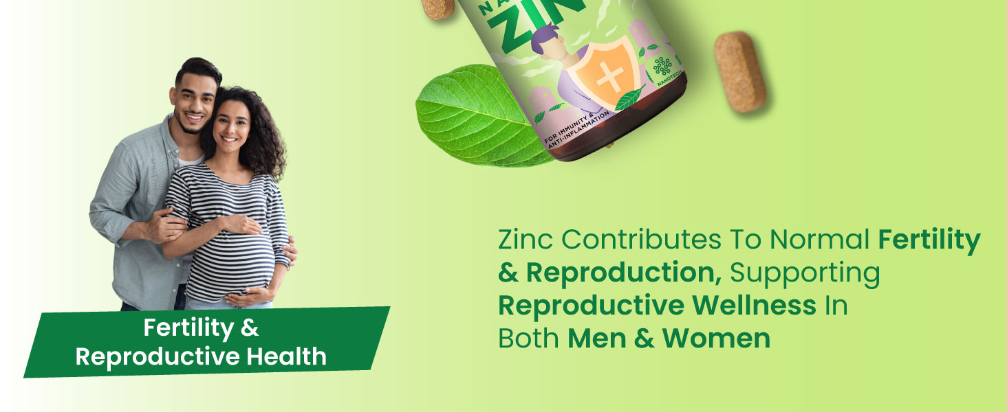 ZEROHARM Nano Zinc Tablets | Guava Leaves Extract | High Absorption Zinc Supplement for Immunity, Skin, Hair, Bone, Vision & Cognitive Health | For Men & Women | 600mg per Serving | 60 Veg Tablets