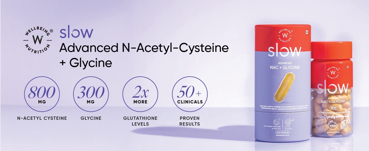 Wellbeing Nutrition Advanced NAC (N-Acetyl Cysteine) 800 mg with Glycine, Vitamin C for Glutathione Production, Respiratory Health, Liver Detox, Antioxidant Support | 60 Capsules