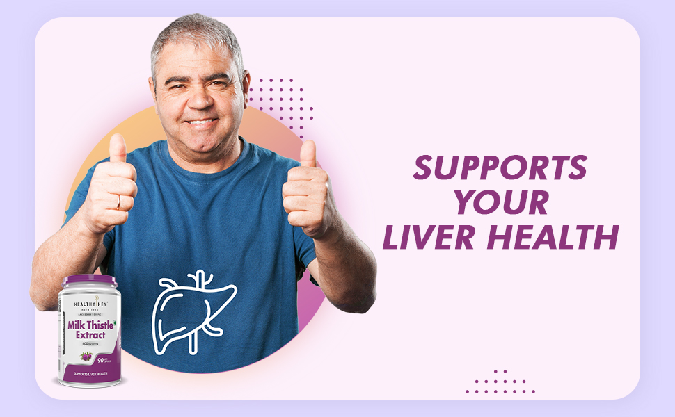 HealthyHey Nutrition Milk Thistle Capsules For Liver Health - High Strenght -Extract - 90 Veg. Capsules