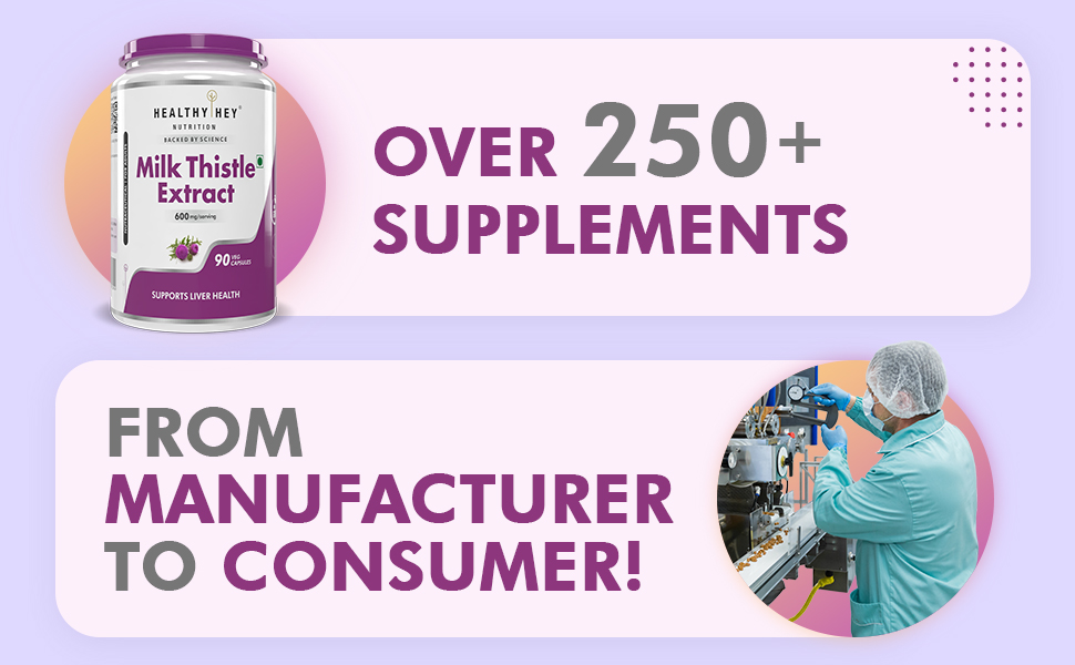 HealthyHey Nutrition Milk Thistle Capsules For Liver Health - High Strenght -Extract - 90 Veg. Capsules