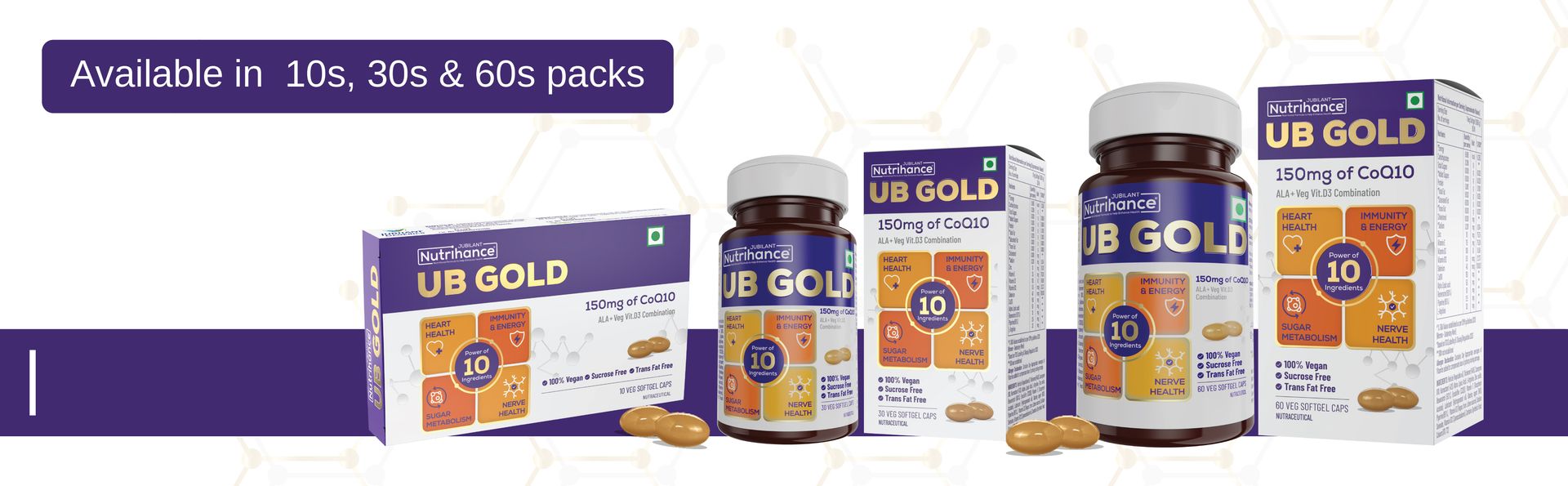 UB Gold Coenzyme Q10 (CoQ10) 150mg Supplement 100% Vegan Softgel | ALA, Resveratrol, Vit B12, Vit D3| Boost Immunity |Support Heart Health (60 Veg Softgels)