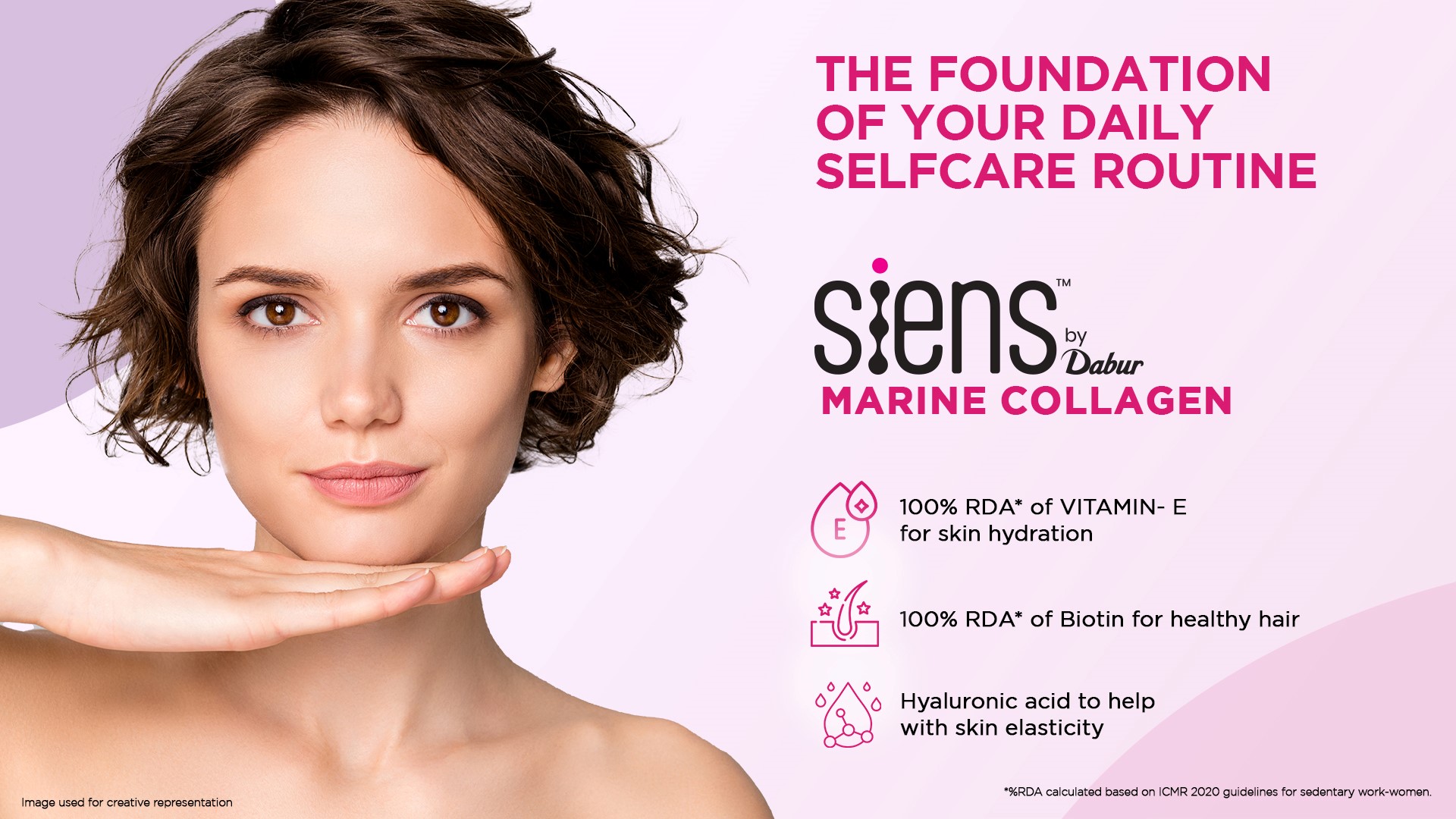 Siens By Dabur Hydrolyzed Marine Collagen-100g | Made with Japanese technology | Supplement for Women | For Skin Radiance & Hydration | Blueberry Lavender Flavour, Powder
