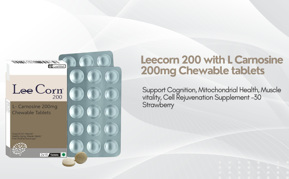 by LeeWell Chewable L Carnosine 200mg | Antioxidant, ADHD, ADD Care, Cognitive Function, Muscle care, Brain & Gut Health Support Supplement -30 tablets Sugar Free