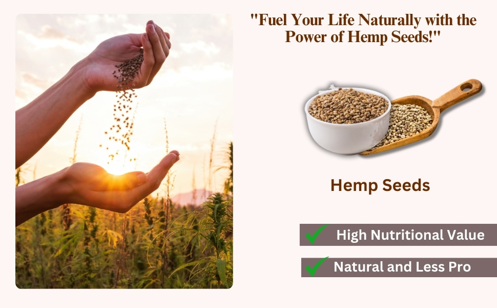 GroPure Organic: From Soil to Soul - Hemp Seeds for Eating 725 g I Hemp Seeds I High in Protein, Fibre I Perfect for Smoothies, Salads, Baking I Organic Hemp | Suitable for Keto & Vegan Diets | Natural Plant-Based Nutrition