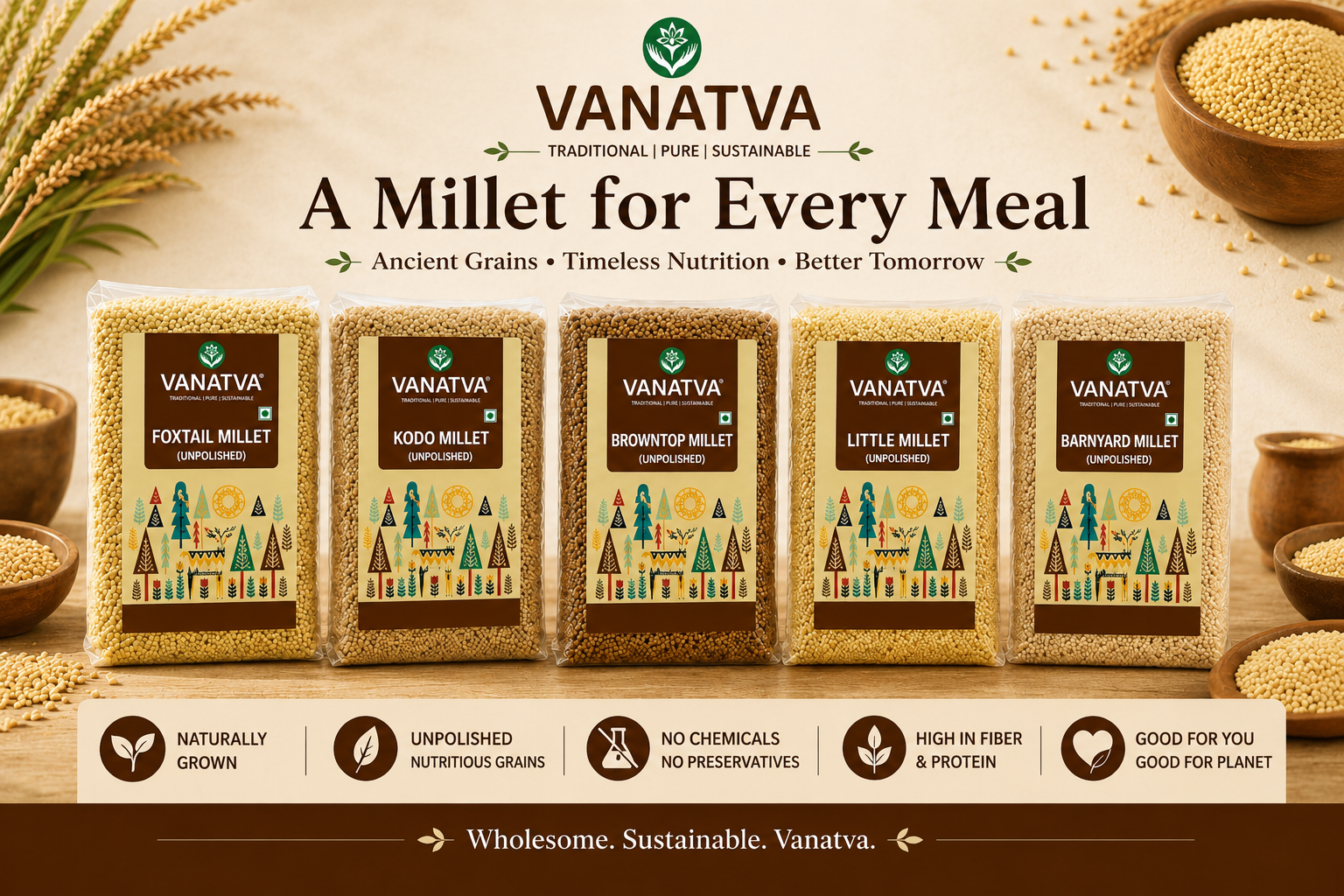Foxtail Millet Unpolished 500g | Natural Gluten Free Whole Grain | High Fiber Superfood for Healthy Lifestyle & Weight Management | Rich in Protein, Iron & Essential Minerals | Traditional Nutritious Grain for Daily Meals