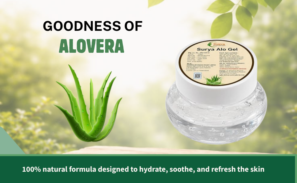 Surya Aloe Vera Gel with Aloe Vera, Gel, Strong Herbal Aroma, Natural Glow and Hydration, 125 ml