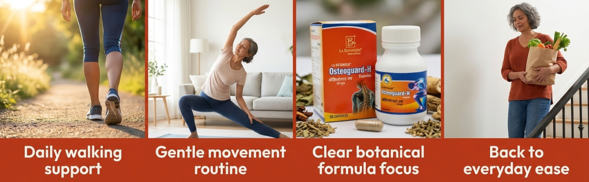 LA BOTANIQUE Osteoguard-H Joint Pain Relief Capsules – Ayurvedic Bone Health Supplement with Hadjod & Shallaki | High Strength Formula for Joint Mobility, Flexibility & Strength