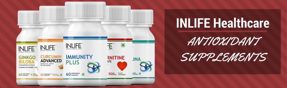 INLIFE Antioxidants Supplement, Lycopene Grape Seed Green Tea, 60 Tablets