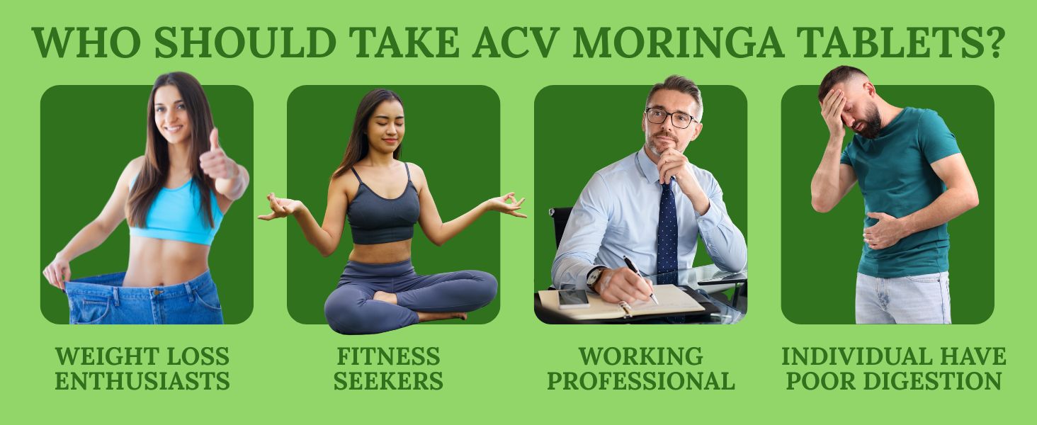 Nutrasium ACV Moringa Metabolism Plus | For Supports Weight Loss, Control Cravings, Convert Fat Into Energy, Boost Energy & Immunity | 75 Tablets Pack of 5X15