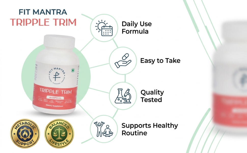 Tripple Trim Fat Burner & Insulin Resistance Support Supplement – Sugar Balance & Weight Management with Berberine, Chromium & Cinnamon – Craving Control for Men & Women