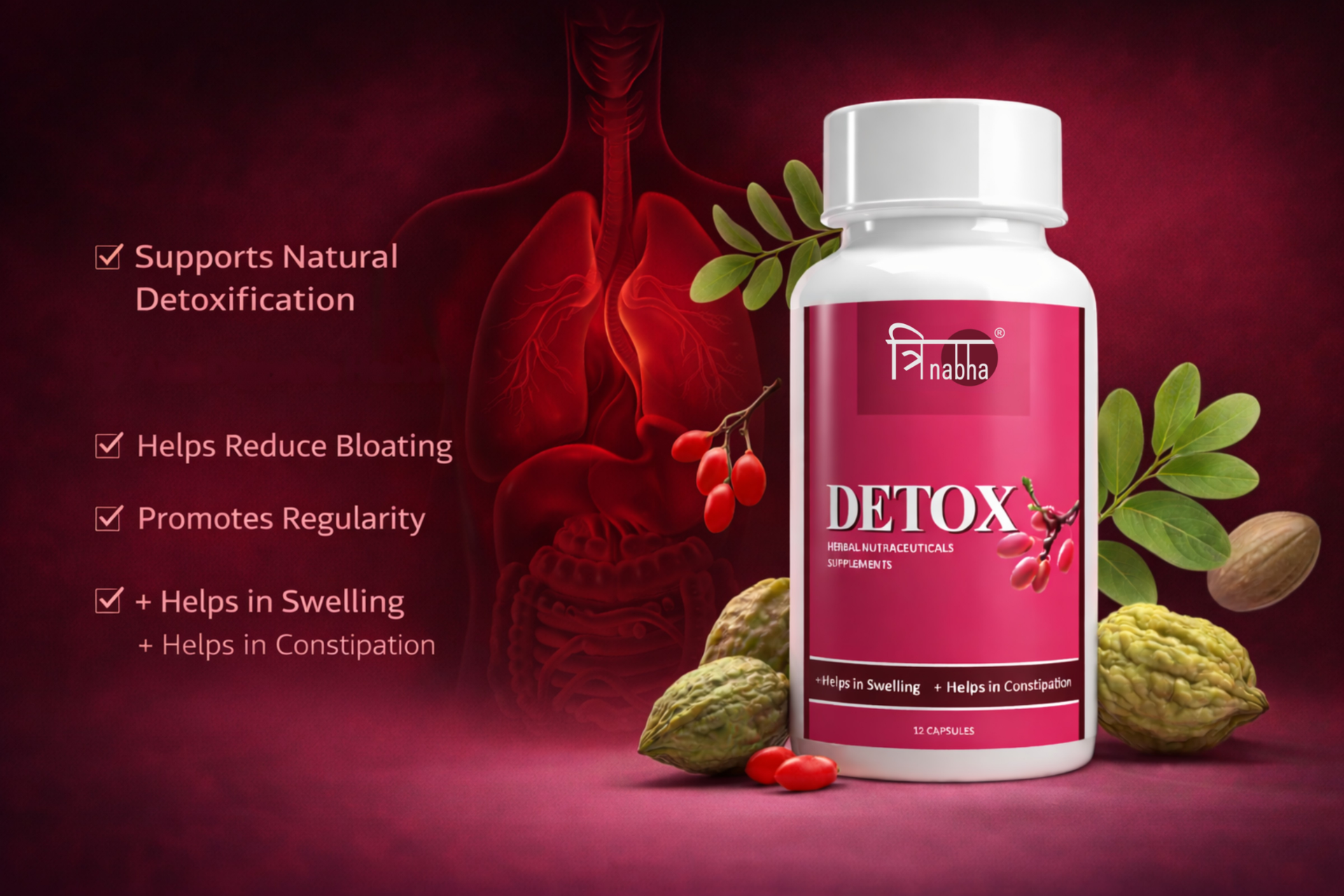 Detox Tablets - 60 Tablets | Herbal Liver Cleanse & Gut Support | Ayurvedic Natural Detox Supplement | Boosts Digestion, Immunity & Energy | Men & Women | Made in India