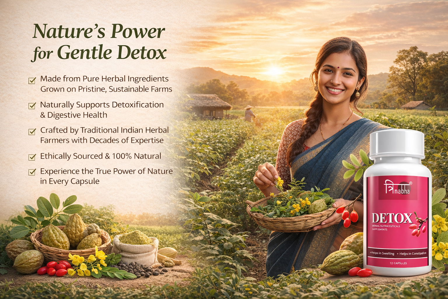Detox Tablets - 60 Tablets | Herbal Liver Cleanse & Gut Support | Ayurvedic Natural Detox Supplement | Boosts Digestion, Immunity & Energy | Men & Women | Made in India