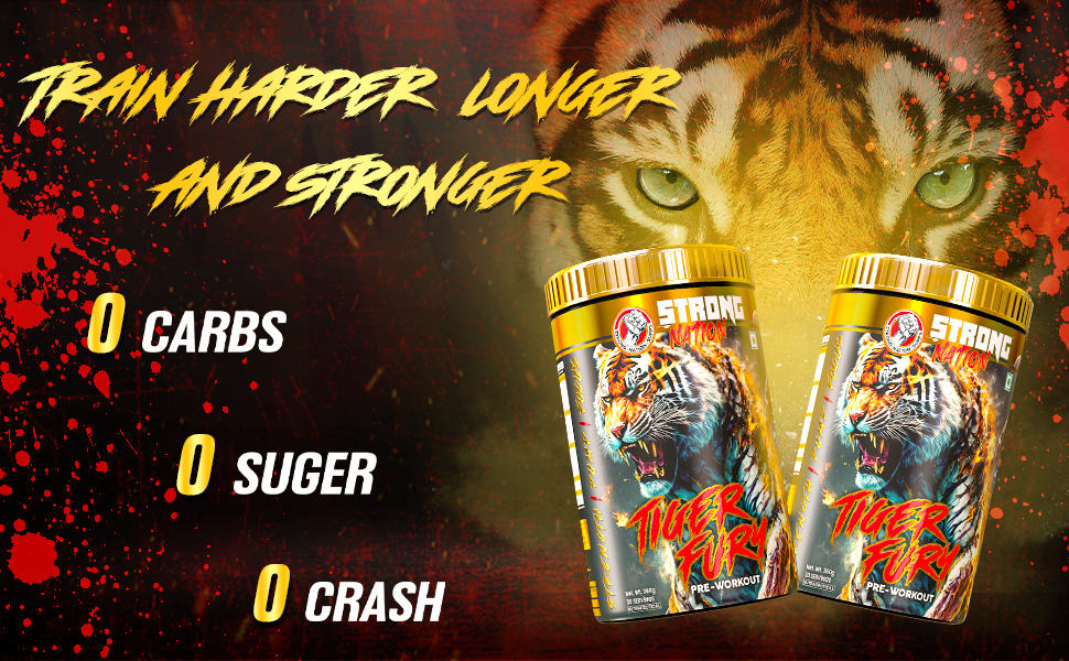 Strong Nation Tiger Fury Pre Workout Powder | Energy & Focus | 360g