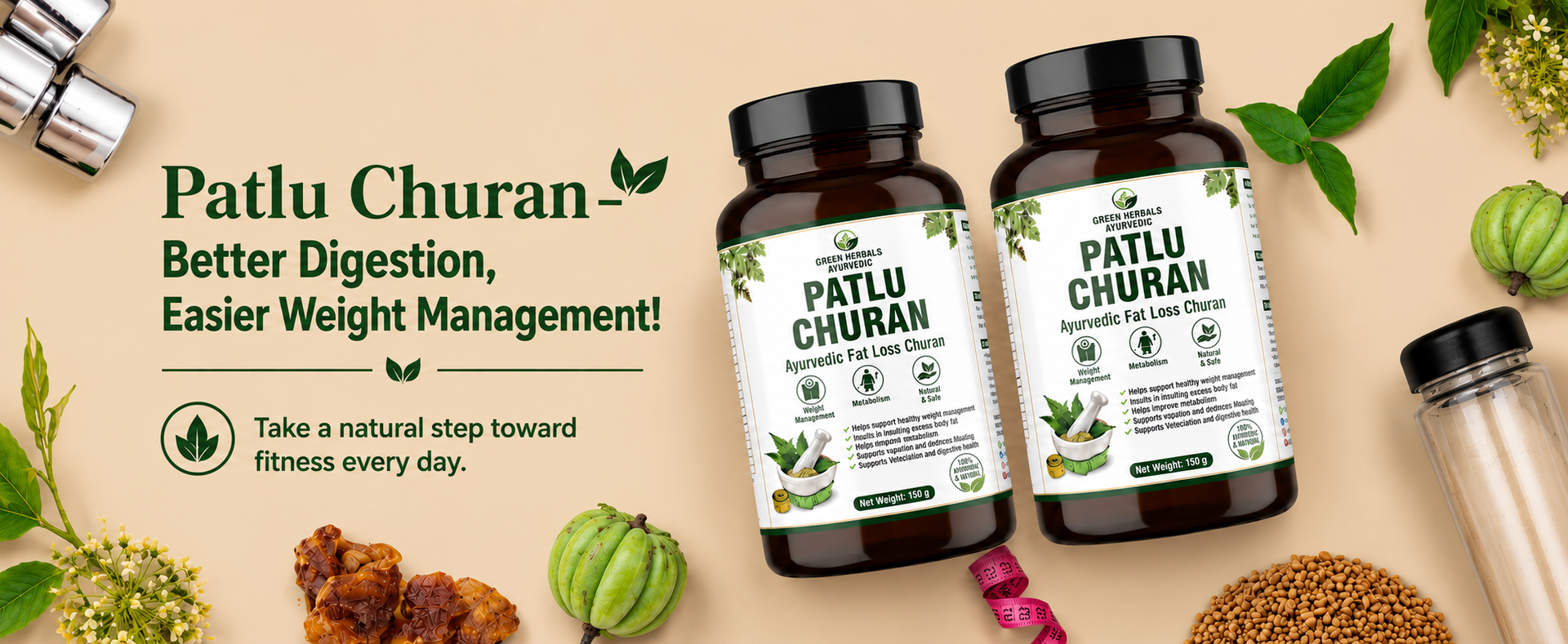 Patlu Churan Pack of 2 | Traditional Ayurvedic Herbal Digestive Churan | Natural Herbal Blend for Digestive Wellness & Healthy Lifestyle Support | 150g