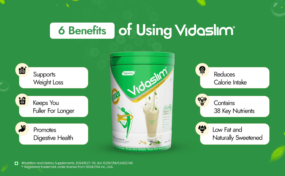 Vidaslim Vanilla Elixir 500g - Protein Powder For Men & Women Weight Control & Management | Clinically Proven Meal Replacement Protein Health Shake | No Added Sugars | 22.8g Protein Per Serve | Green Tea & White Kidney Bean Extracts |