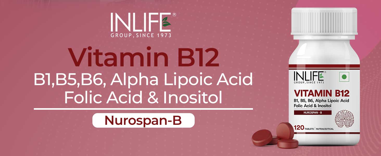 INLIFE Vitamin B12 Supplement Tablets with Alpha Lipoic Acid, 120 Count