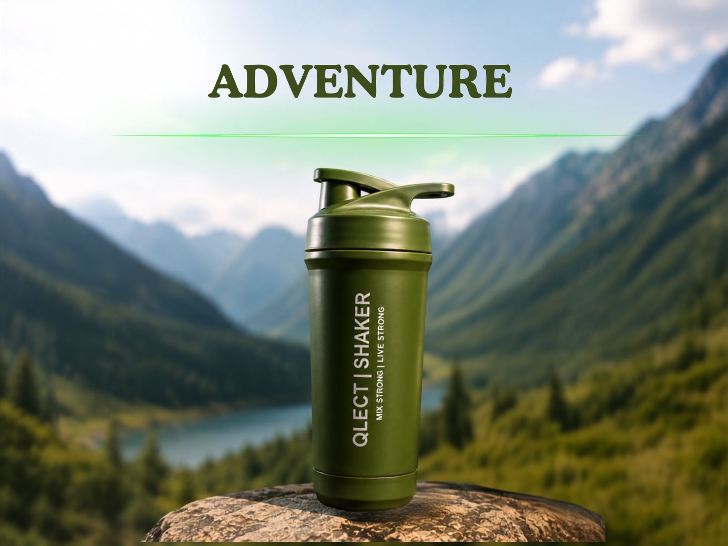 QLECT Stainless Steel Grade 304 Protein Shaker Bottle for Gym | Mixer Agitator | Leak Proof | 2 way Opening & Clenaing | 2 Openings Wide Mouth & Flip Lid | Food Grade Bpa Free | Odor Resistant (700ml)
