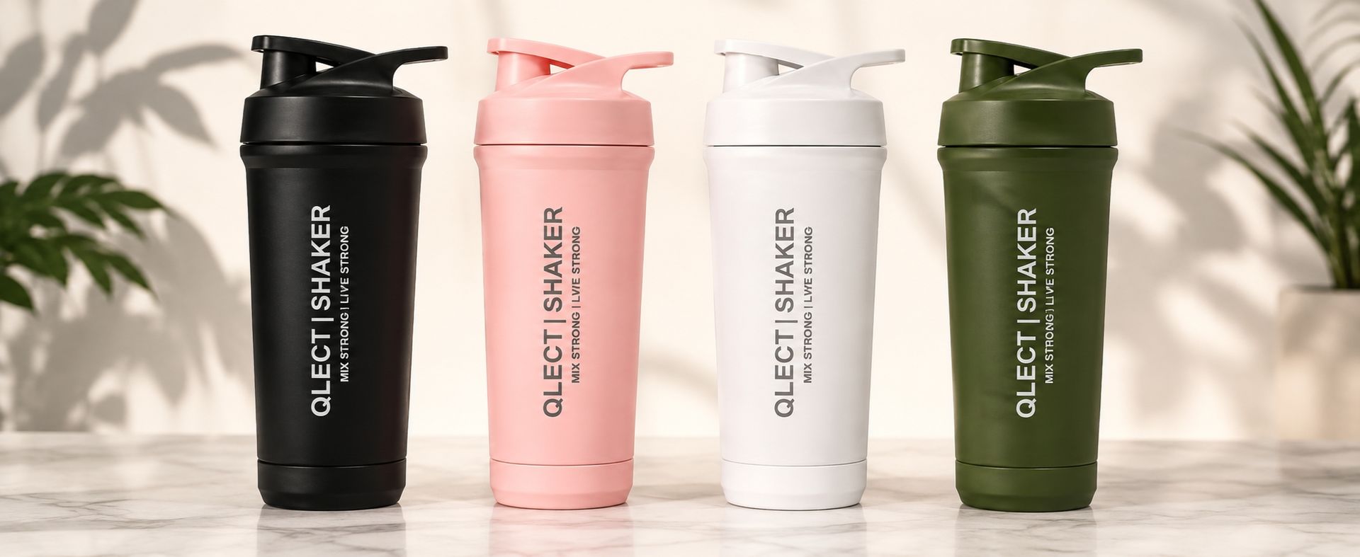 QLECT Stainless Steel Grade 304 Protein Shaker Bottle for Gym | Mixer Agitator | Leak Proof | 2 way Opening & Clenaing | 2 Openings Wide Mouth & Flip Lid | Food Grade Bpa Free | Odor Resistant (700ml)