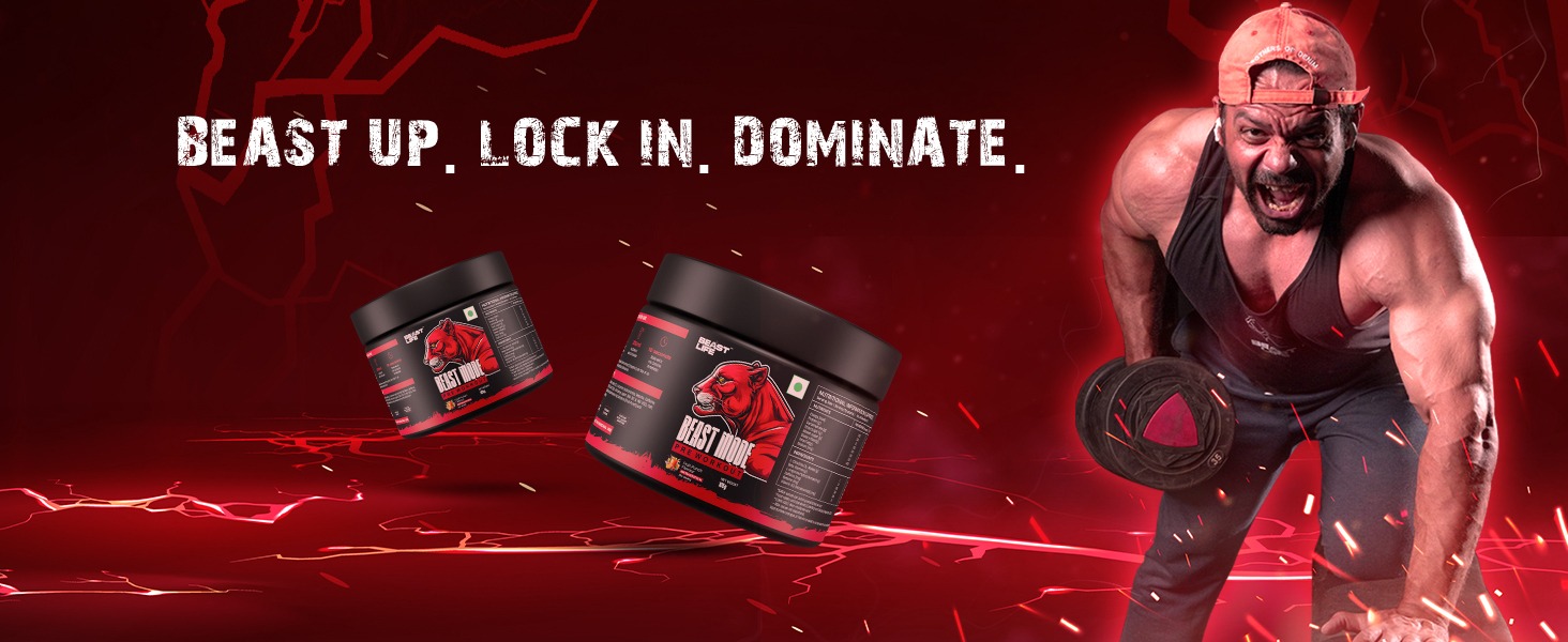 Beastlife Pre-Workout | 105 gm | Fruit Punch Flavor | Boosts Pump & Energy | Speeds Up Recovery | 2000 mg Citrulline | 2500 mg Beta-Alanine | 200 mg Caffeine | 500 mg Betaine