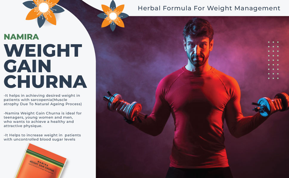 Namira Weight Gain Powder for Men & Women - Herbal Formula For Weight Management & Overall Wellness | Natural Protein & Herbs | Health Gain | Pack 2 - Each 120gm