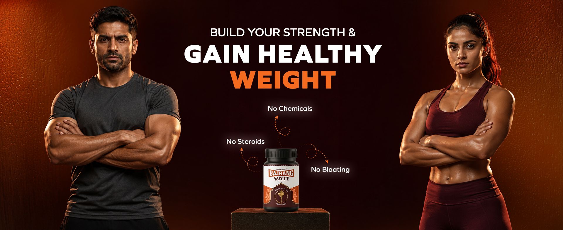 Bajrang Vati Ayurvedic Weight Gainer Tablets - Herbal Weight Gain Medicine for Men & Women | Improves Digestion, Appetite & Nutrient Absorption | 100% Natural Ayurvedic Weight Gain Supplement (1)