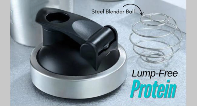 Zyro Premium Stainless Steel Gym Shaker Bottle | 750ML Leak-Proof Protein & Pre-Workout Mixer | Durable Sports Bottle with Steel Mixer Ball | Hot & Cold Compatible
