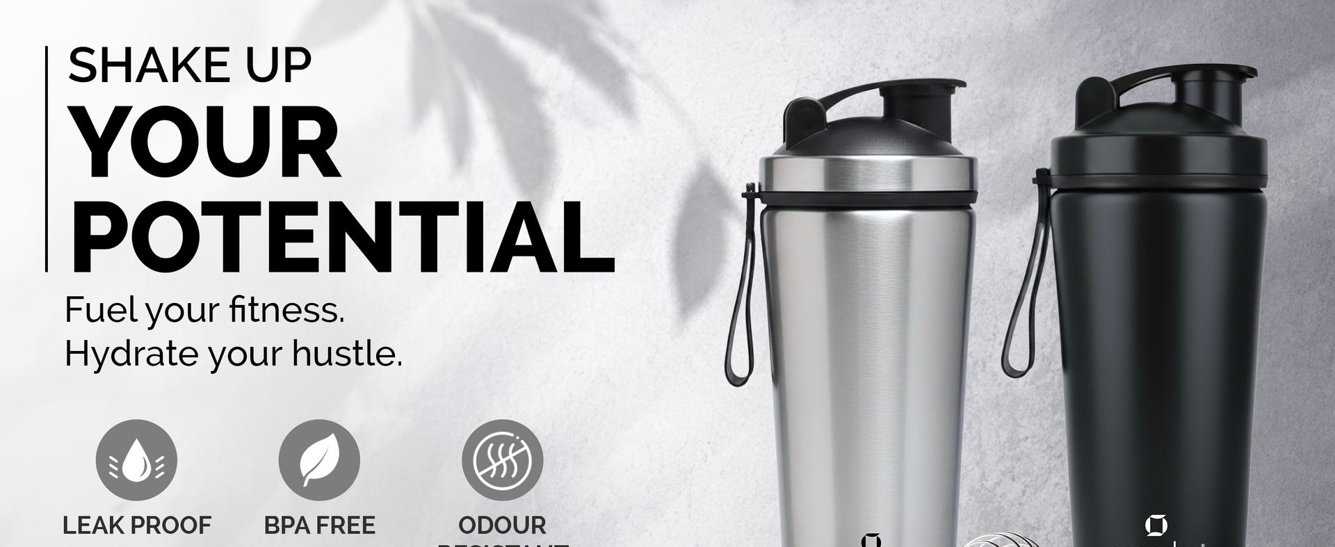 Speedex YouFit Customized Stainless Steel Gym Shaker Bottle 750ml with Mixing Ball, Leakproof Flip Cap, Wide Mouth, Measurement Markings, Personalized Name/Logo Metal Protein Shaker – Black