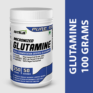 NutriJa L-Glutamine Powder 250g | Pineapple Flavor Amino Acid Supplement | L-Glutamine 5000mg Per Serving | Post Workout Recovery & Muscle Support