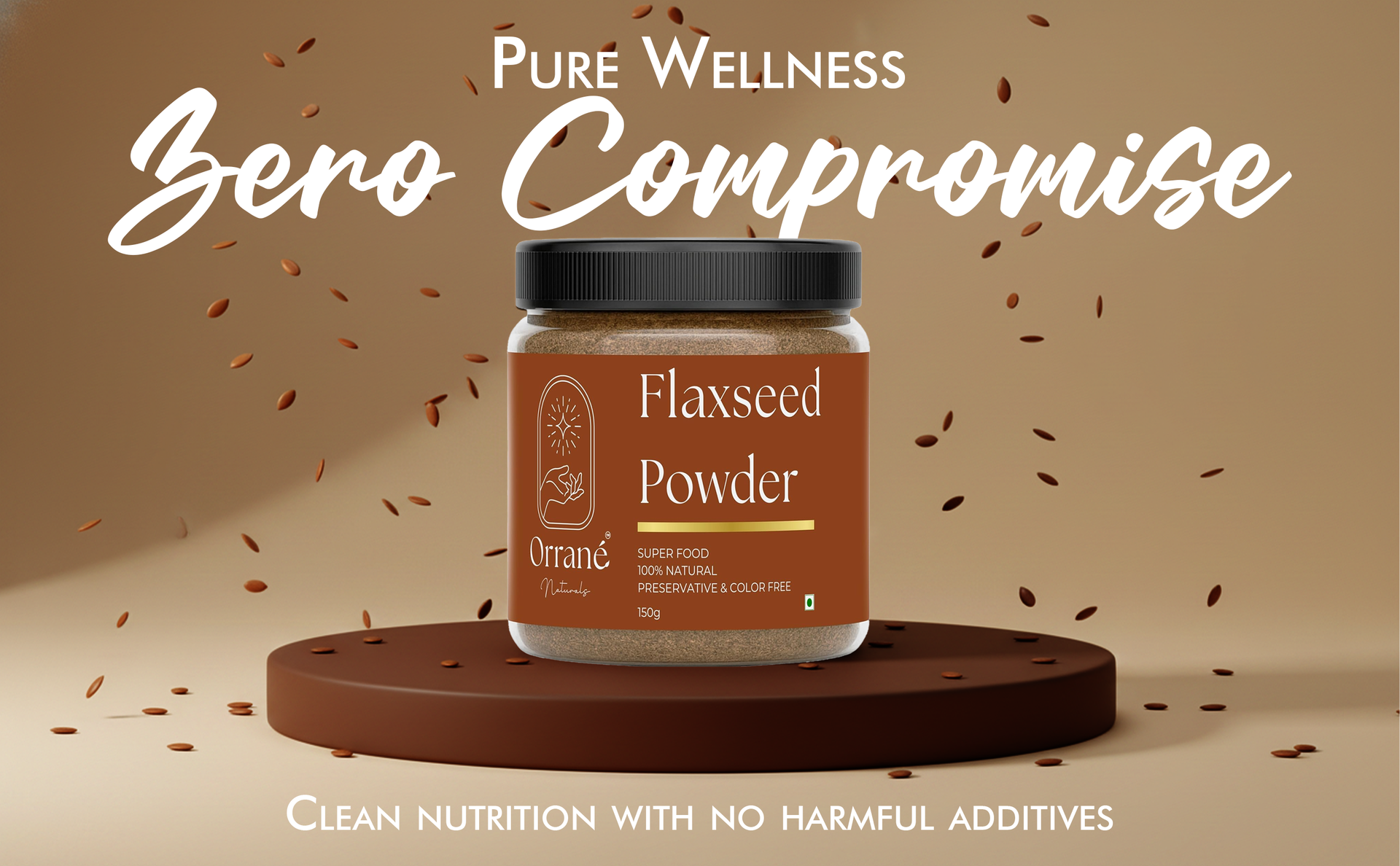 Orrané Flaxseed Powder 150g Finely Ground Alsi Beej Powder for Smoothies, Baking and Cooking | Rich Omega 3 High Fibre Superfood | Supports Heart Health, Digestion & Weight Management