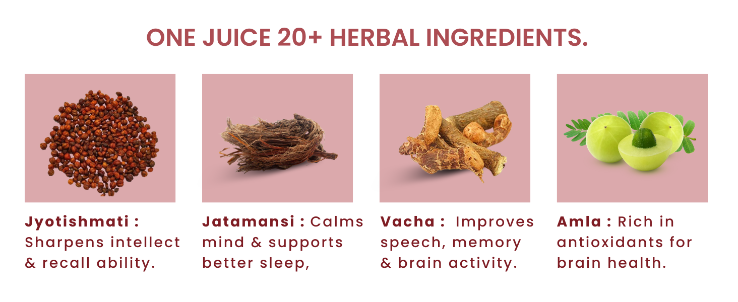 Ayumcure MemoFokus Juice 1L | Ayurvedic Brain Wellness & Memory Support Drink with 11+ Herbs | Supports Focus, Alertness & Cognitive Wellness | 100% Natural
