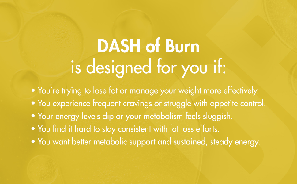 DASH OF BURN Metabolism Support Shots | Supports Fat Burning, Craving Control & Weight Management | L-Carnitine, Green Coffee, Inulin | Pack Of 12 (12x60 ML) Wellness Shots