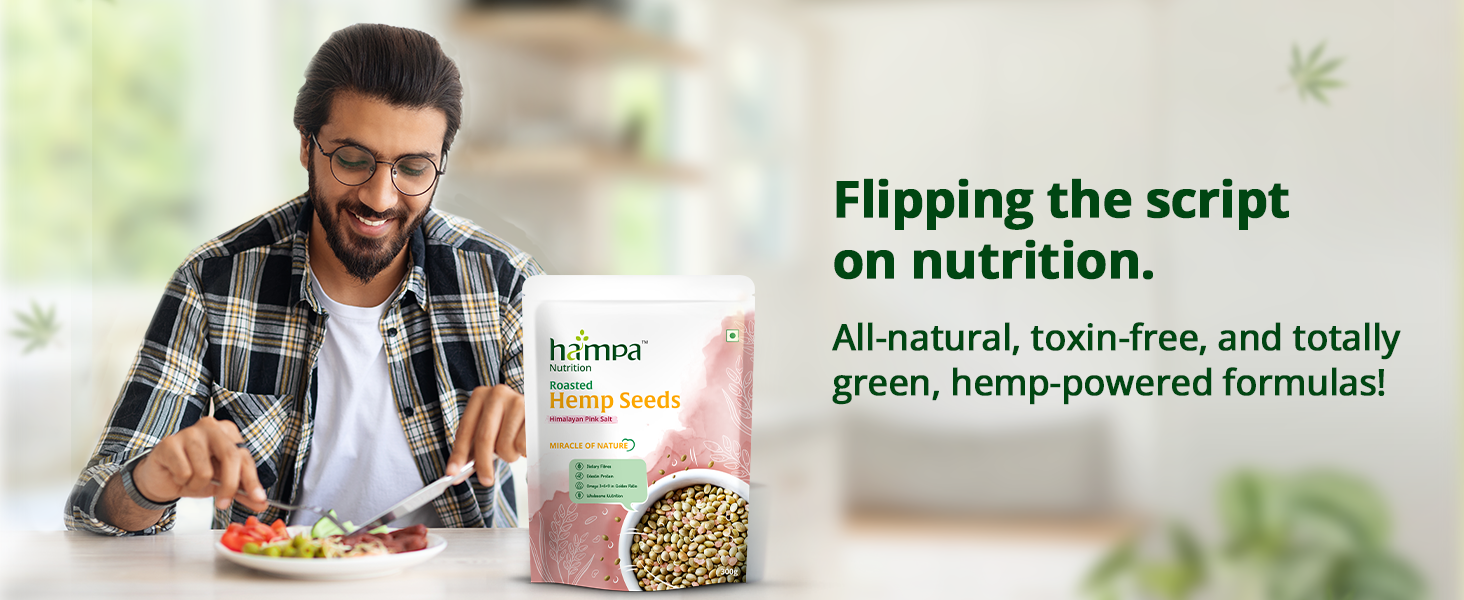 Hampa Roasted Hemp Seeds for Eating - 300g | Himalayan Pink Salt