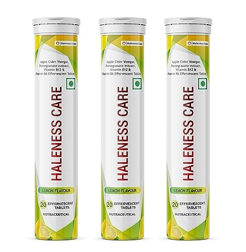 Apple Cider Vinegar Tablets for Weight Loss | Fat Burner with B6 & B12 | Lemon Flavor | 120 Effervescent Tablets (2-Month Pack)