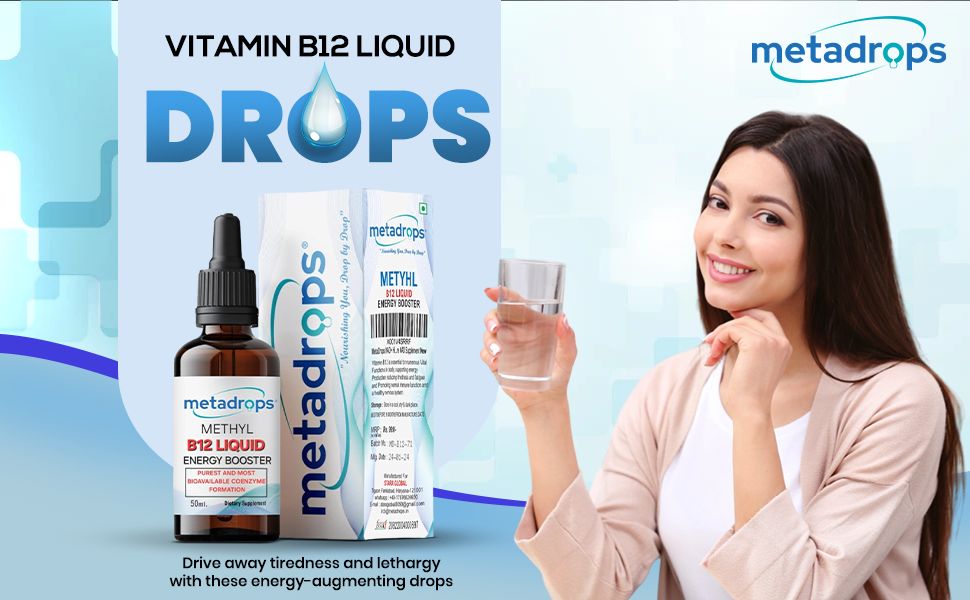 Vitamin B12 Liquid Drops - High Potency Sublingual Supplement, 50 ml - Vegan, Gluten-Free, Non-GMO - Boost Energy & Metabolism