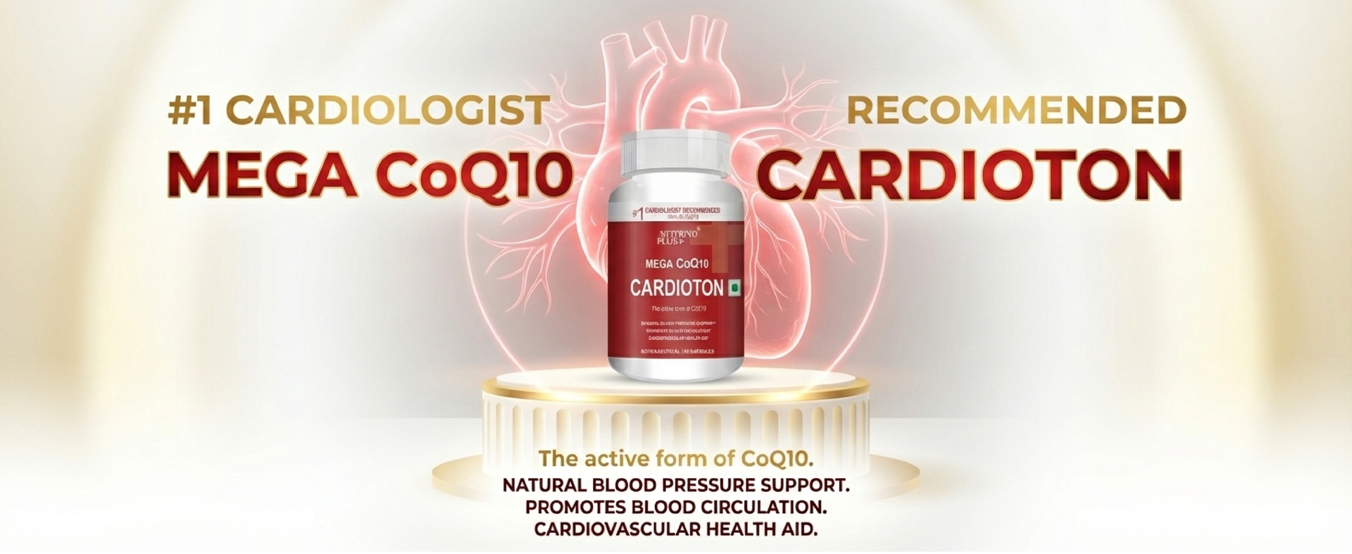 Cardioton CoQ10 120mg with Arjuna, Ashok Bark & Moringa | Herbal Formula for Heart Function & Wellness Support | Antioxidant-Rich Veg Capsules | Formulated in USA | 60 Count