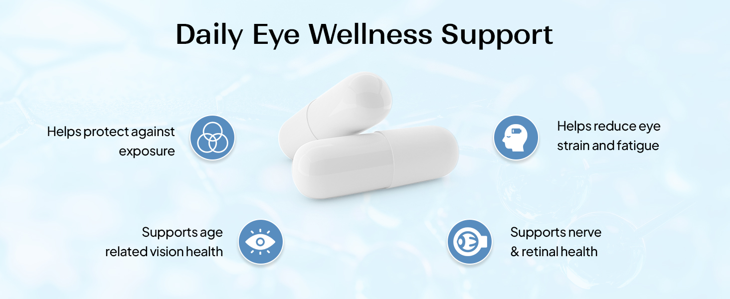 Miduty Eye Vision Shield Supplement for Dry Eyes | Bilberry Fruit Extracts 80mg, Vit A 300mcg, Lutein 20mg & Zeaxanthin, Astaxanthin, Lycopene- for Blurry Vision - 30 Capsules