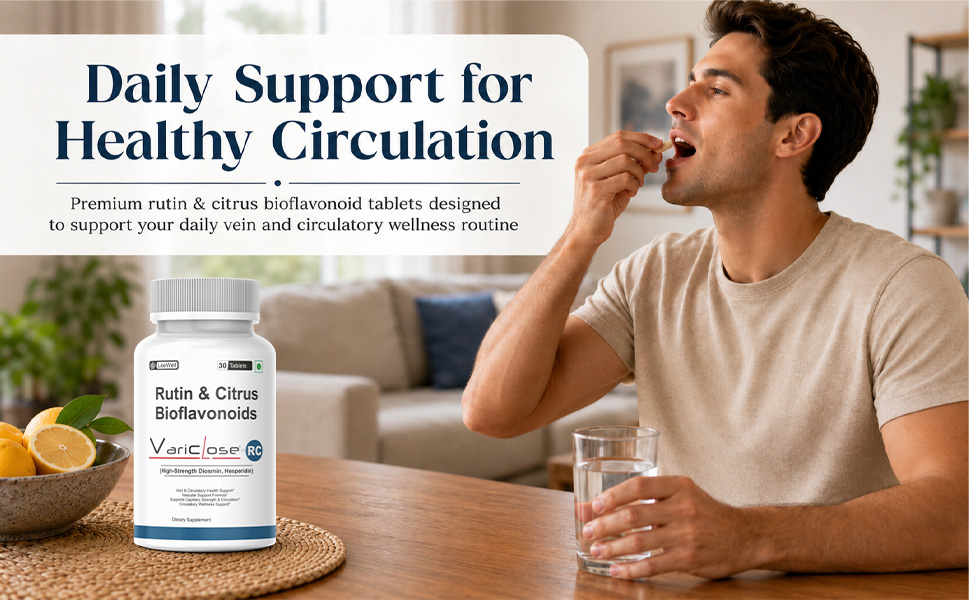 RC (LeeWell) Rutin & Citrus Bioflavonoids Supplement, High-Strength Diosmin Hesperidin, Vein & Circulatory Health Support- 30 Tablets