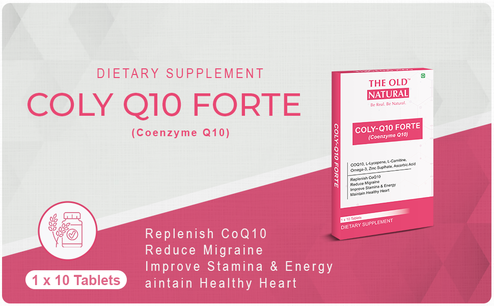 Colyq10 Forte COQ10 Tablets I Coenzyme Q10 With L-Lycopene, Carnitine, Omega-3, Zinc Suplhate, Ascorbic Acid (10 Tablets * 1 Strips)