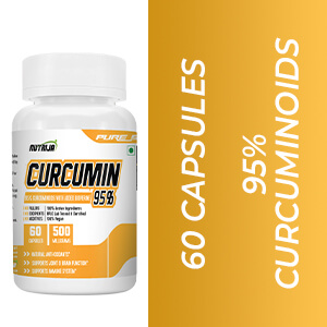 NutriJa Curcumin 500mg with Bioperine – 60 Veg Capsules | 95% Curcuminoids | High Absorption Turmeric Extract | Supports Joint Health, Immunity & Antioxidant Support