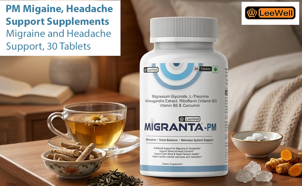 PM (LeeWell) Migraine & Headache Support Supplements, 30 Tablets